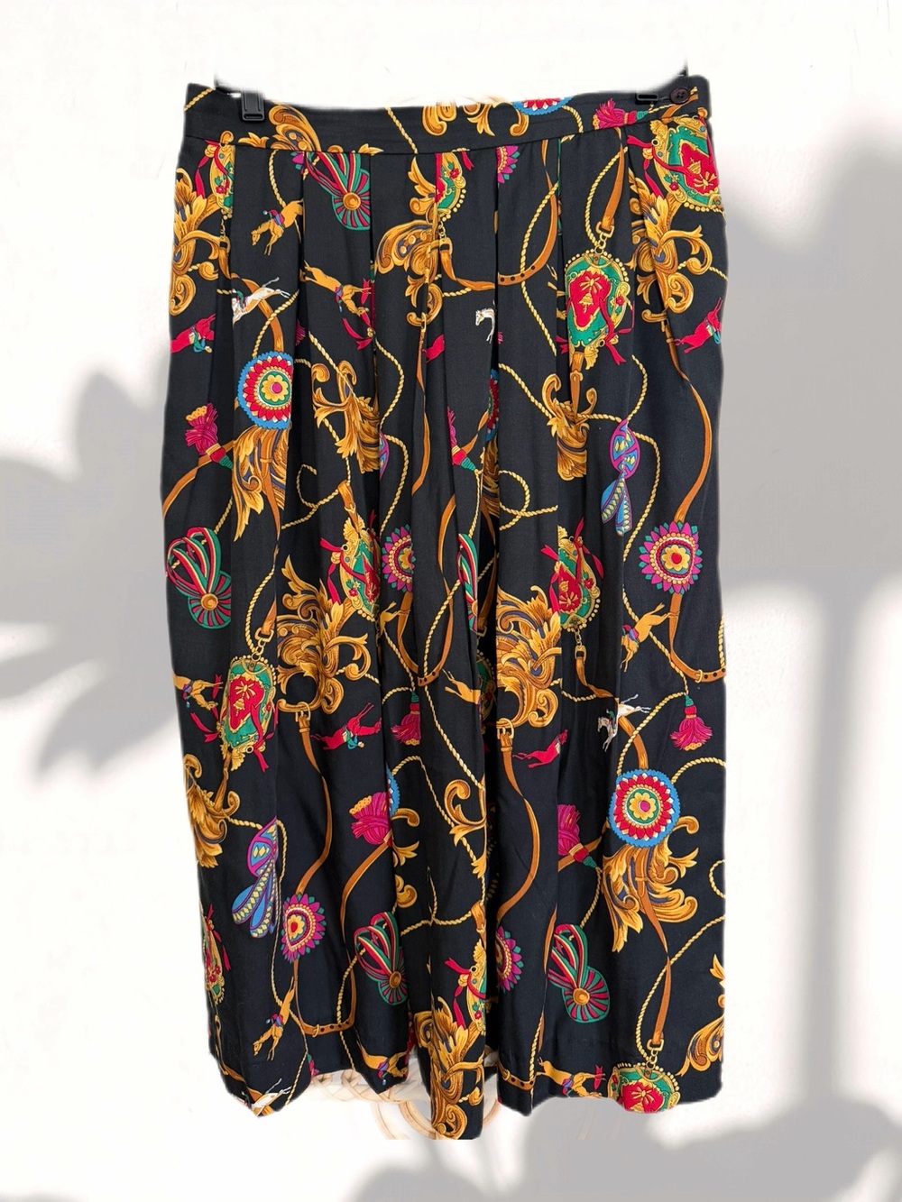 VTG SUSAN BRISTOL | Baroque Equestrian Pleated Maxi Skirt